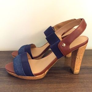 Navy and Cork Heels
